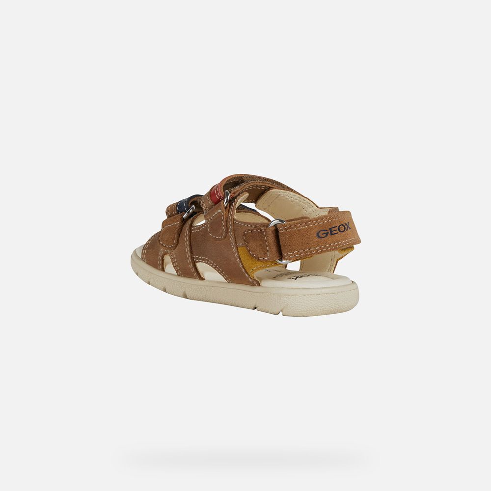 Geox Sandals Brown Alul Boy - Geox Baby Shoes - BFHJRP359